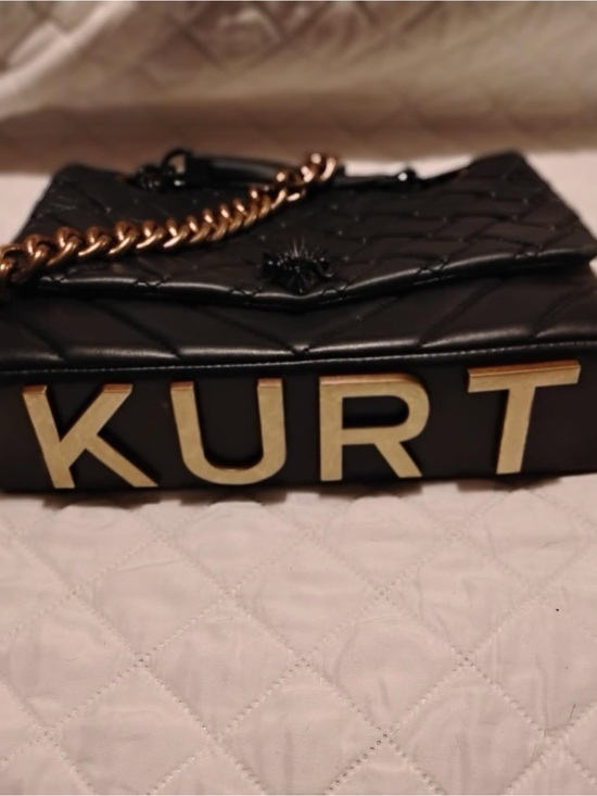 Kurt Geiger Handbags - Kurt Geiger Black Quilted Crossbody with Gold Lettering and Chain